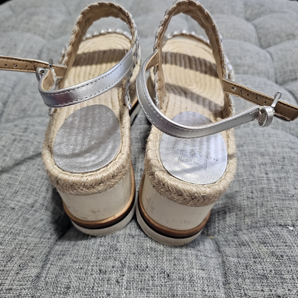 Marc Fisher Silver Braided Women's Sandals Platform Size 8m - Picture 4 of 6